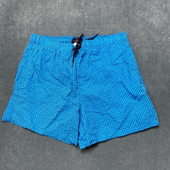 Piombo Other - Piombo Swim Shorts Mens XL Black Blue Plaid Mesh Lined Drawstring Waist Beach